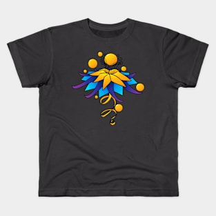 Exotic Flower with Gold, Purple and Blue Petals Kids T-Shirt